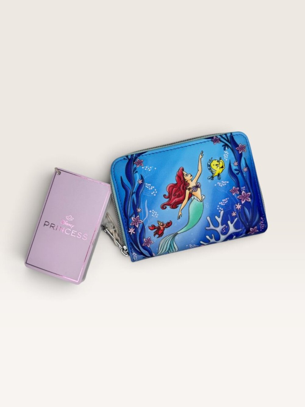 Loungefly Disney Little Mermaid Princess Scenes Zip Around Wallet New